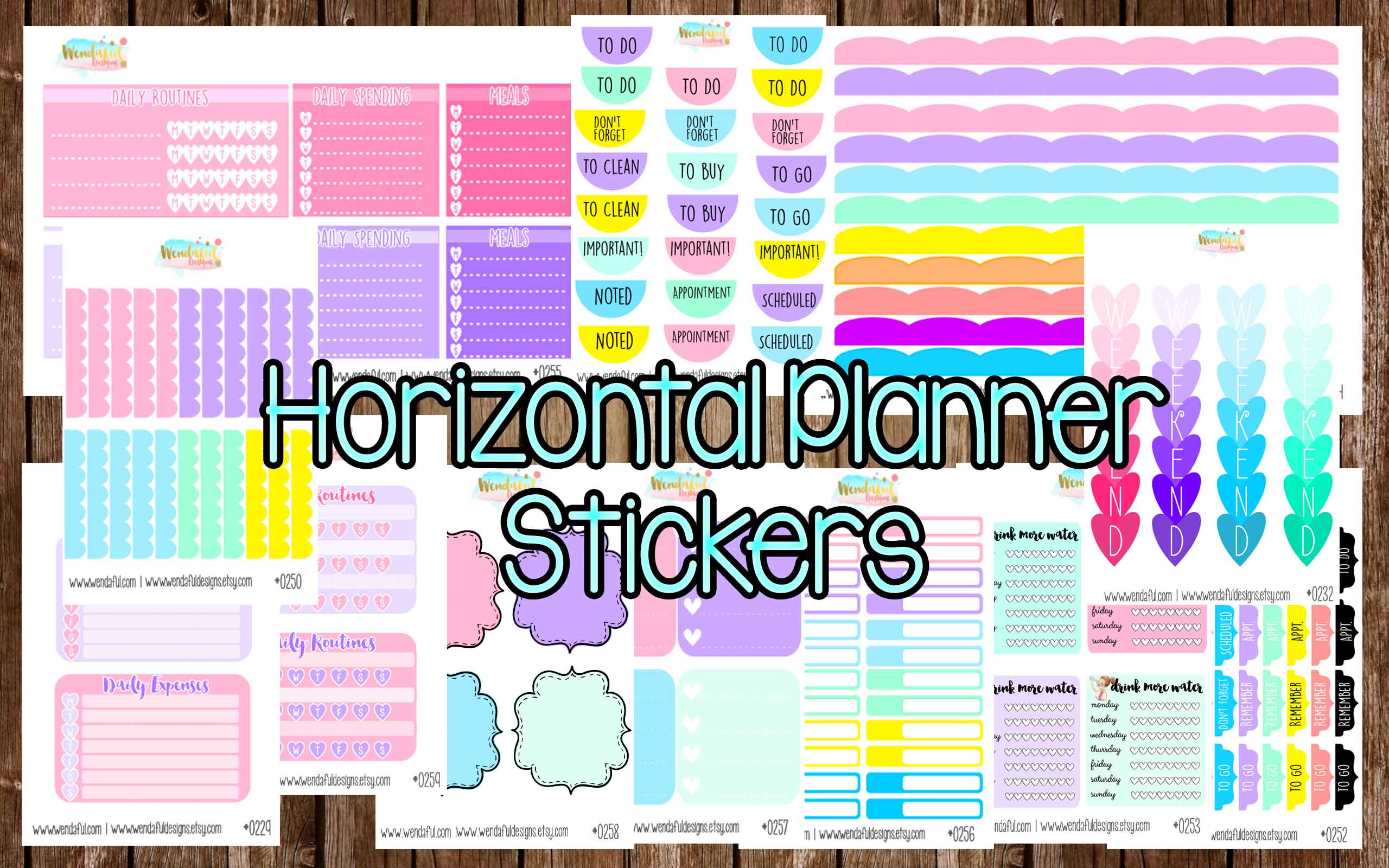 erin condren horizontal planner stickers wendaful planning